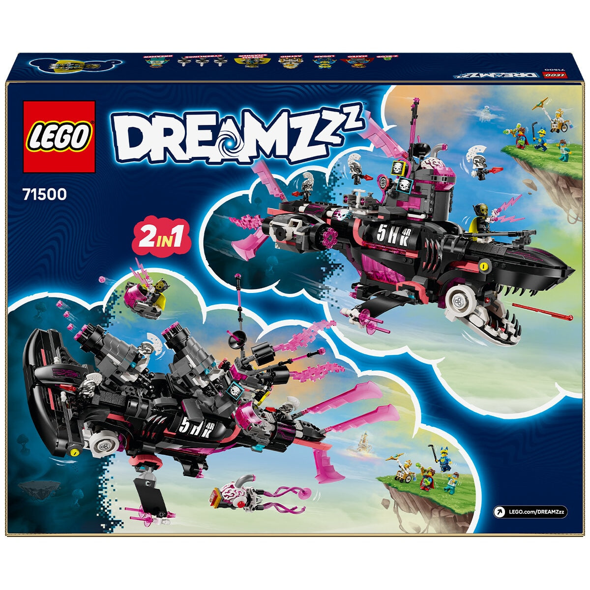 LEGO DREAMZzz Nightmare Shark Submarine 71500 Building Set with Mateo Logan and Astrid Minifigures, Shark Model