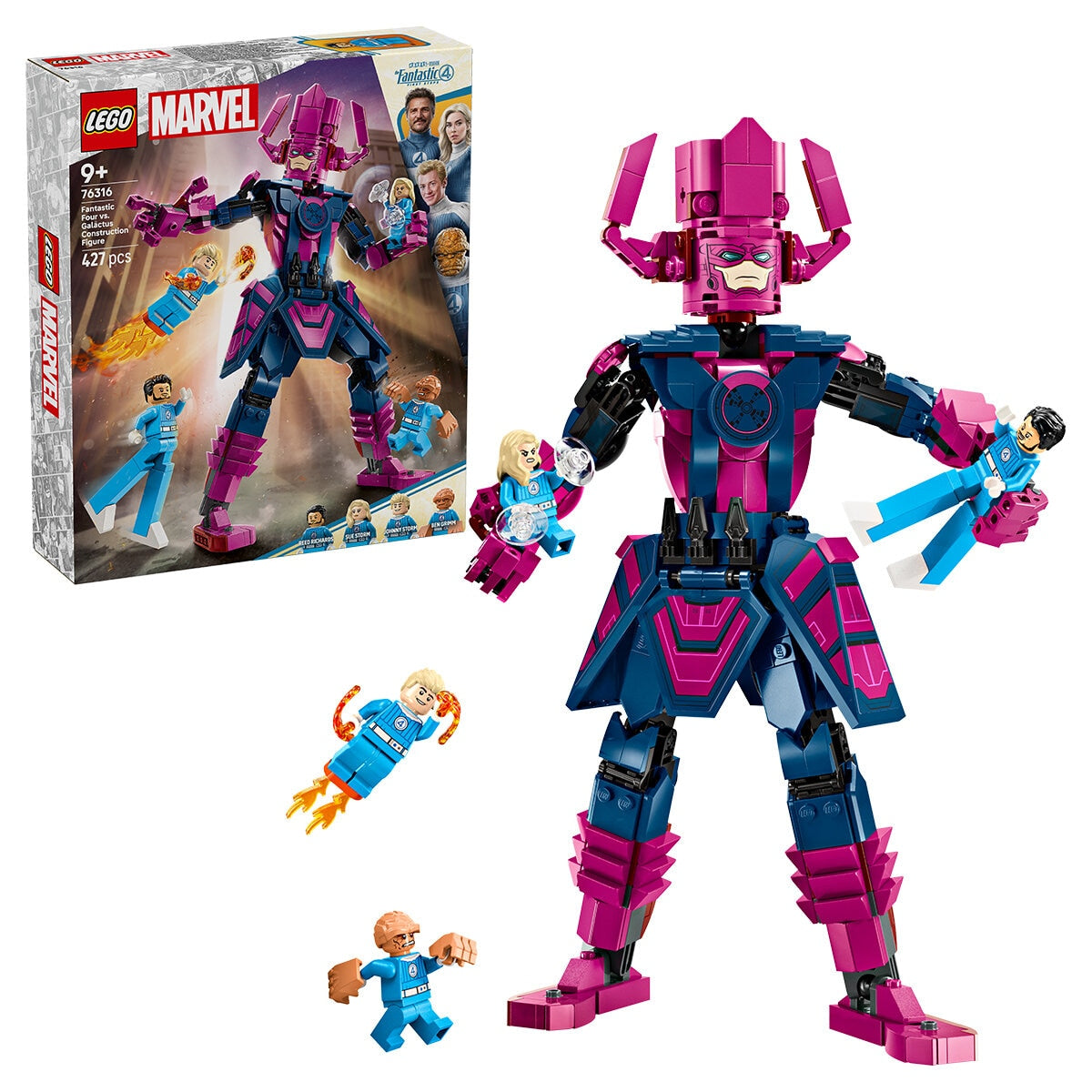 LEGO Marvel Fantastic Four vs. Galactus Construction Figure 76316 | 427 Pieces, Ages 9+, 28 cm Tall Galactus, 4 Minifigures - SuperSaverAU - view 1