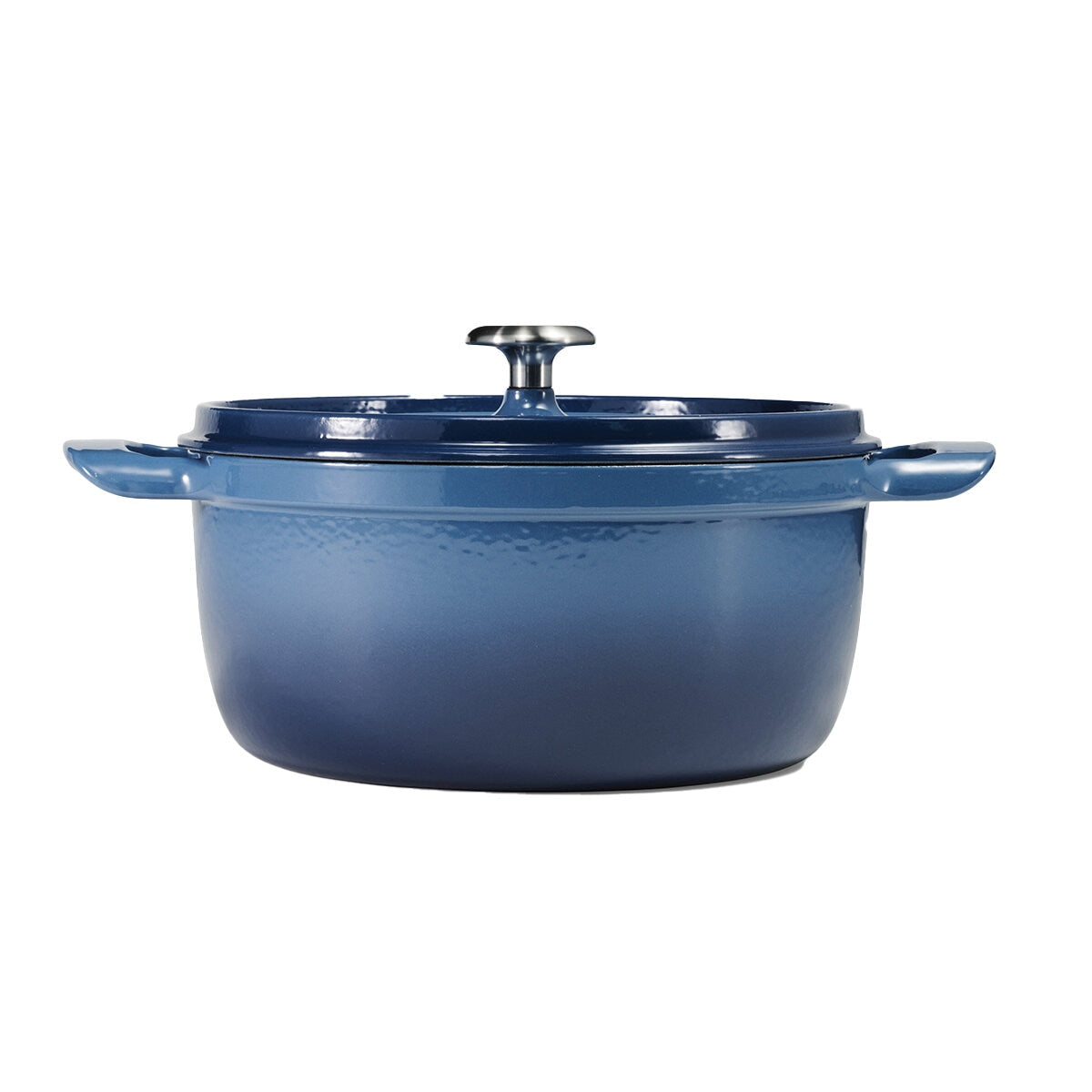 Tramontina Dutch Oven Set 3.7L & 5.6L Denim Blue, Cast Iron, Self-Basting Lid, Stainless Steel Knob