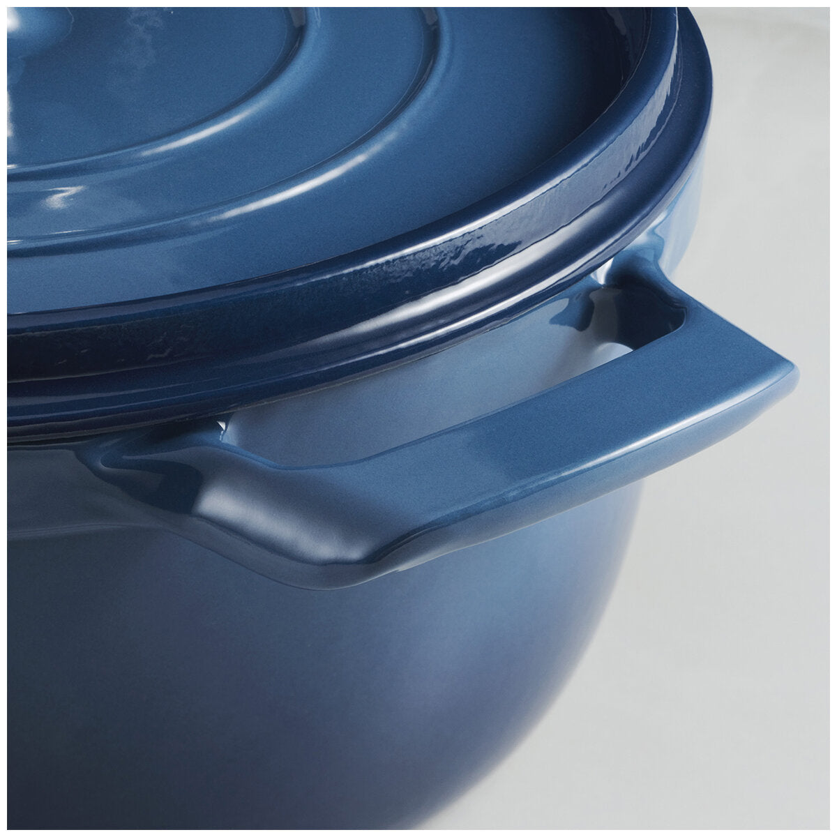 Tramontina Dutch Oven Set 3.7L & 5.6L Denim Blue, Cast Iron, Self-Basting Lid, Stainless Steel Knob