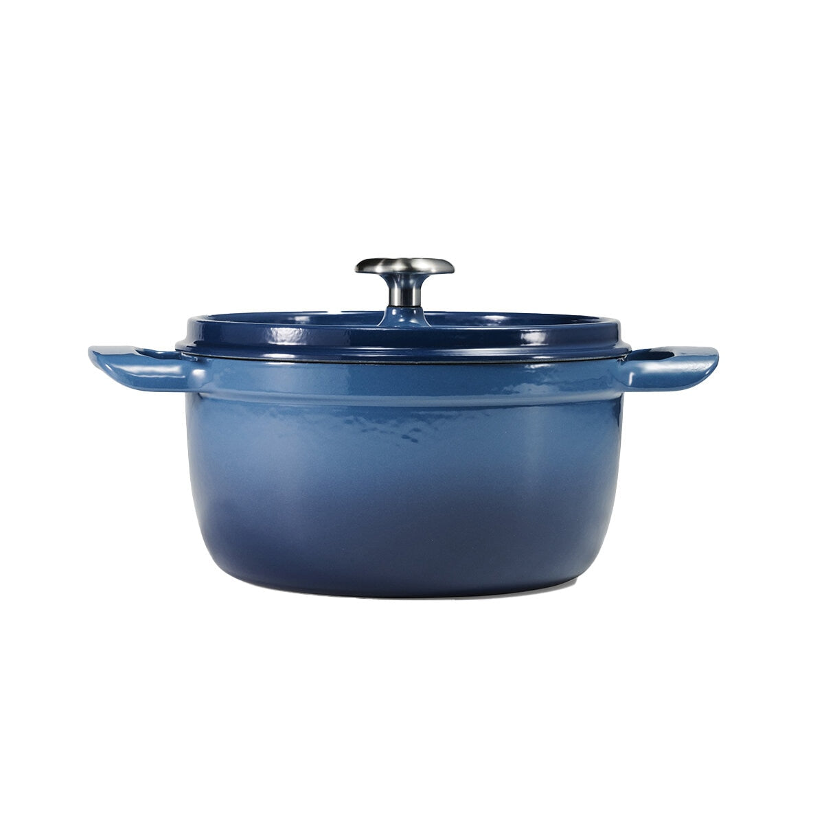 Tramontina Dutch Oven Set 3.7L & 5.6L Denim Blue, Cast Iron, Self-Basting Lid, Stainless Steel Knob