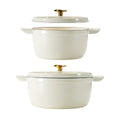Tramontina Dutch Oven 2 Piece Marshmallow Set, Cast Iron, Porcelain Enamel, Self-Basting Lids, Stainless Steel Knob, 3.7L & 5.6L Sizes - SuperSaverAU - view 4