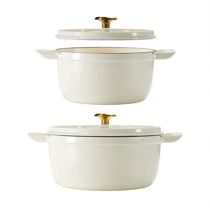 Tramontina Dutch Oven 2 Piece Marshmallow Set, Cast Iron, Porcelain Enamel, Self-Basting Lids, Stainless Steel Knob, 3.7L & 5.6L Sizes