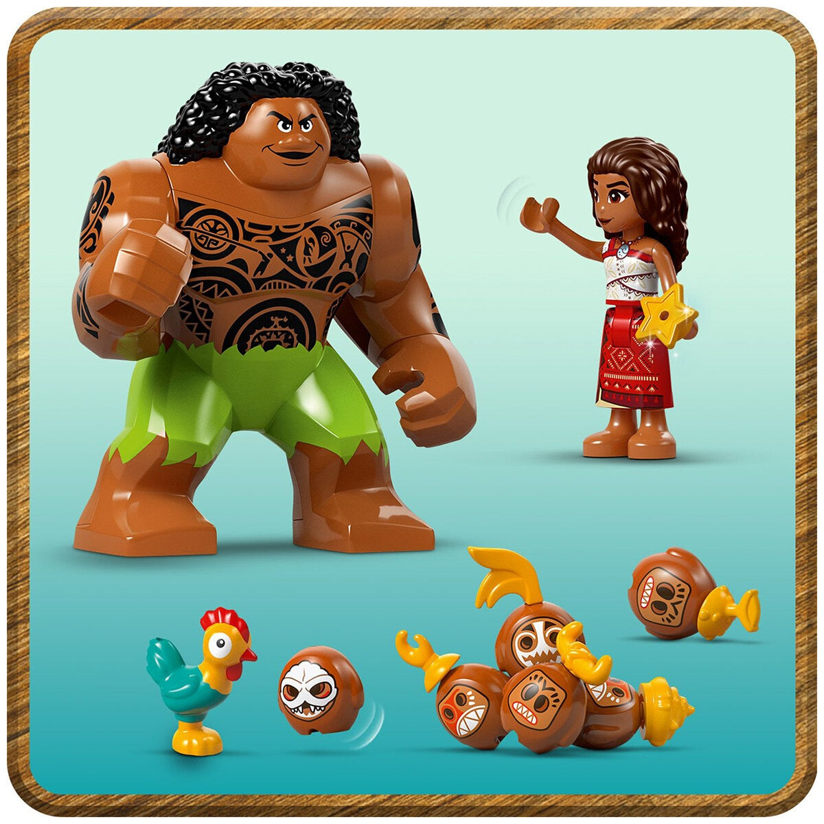 LEGO Disney Moana Kakamora Barge 43258 Building Set with 572 Pieces, 9 Characters, and Splitting Feature