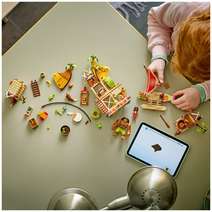 LEGO Disney Moana Kakamora Barge 43258 Building Set with 572 Pieces, 9 Characters, and Splitting Feature