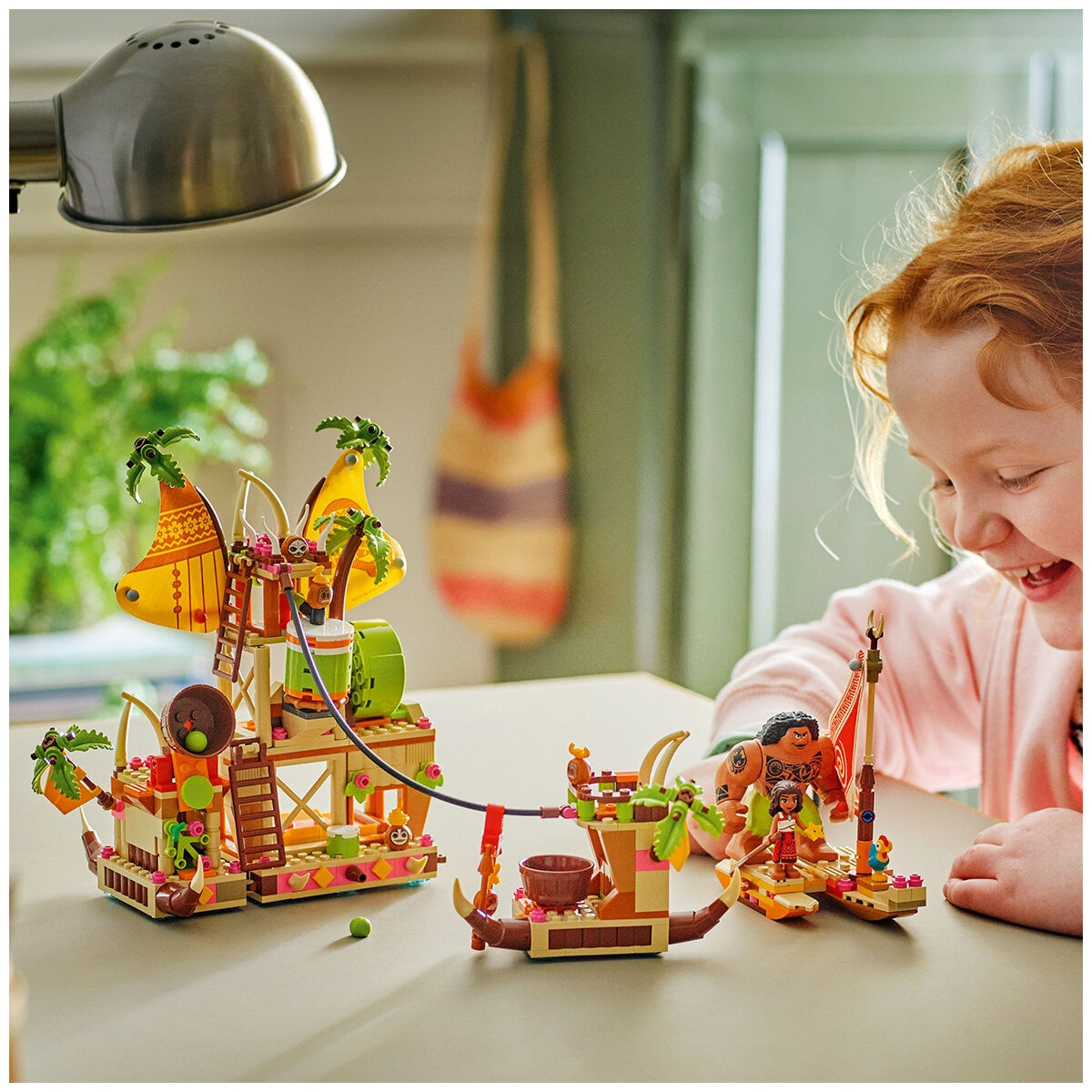 LEGO Disney Moana Kakamora Barge 43258 Building Set with 572 Pieces, 9 Characters, and Splitting Feature