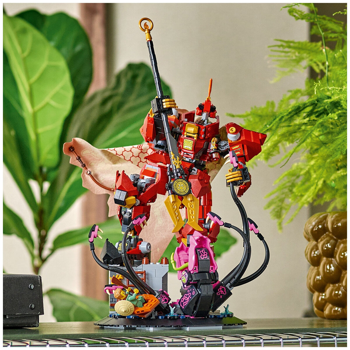 LEGO NINJAGO Fire Knight Mech 71846 Building Kit with Kai Minifigure, Sea Monster Battle Scene, and 996 Pieces