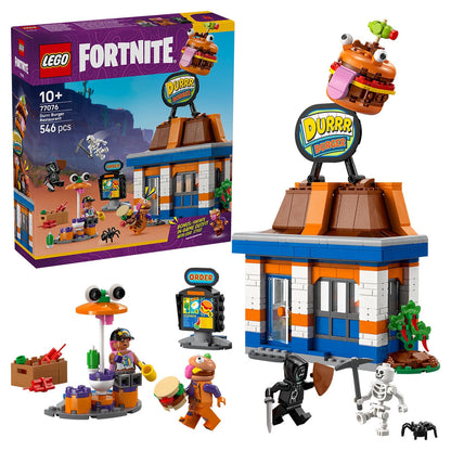 LEGO Fortnite Durrr Burger Restaurant 77076 Building Set with 546 Pieces, Modular Design, Customizable Features, and Exclusive Beef Boss Outfit