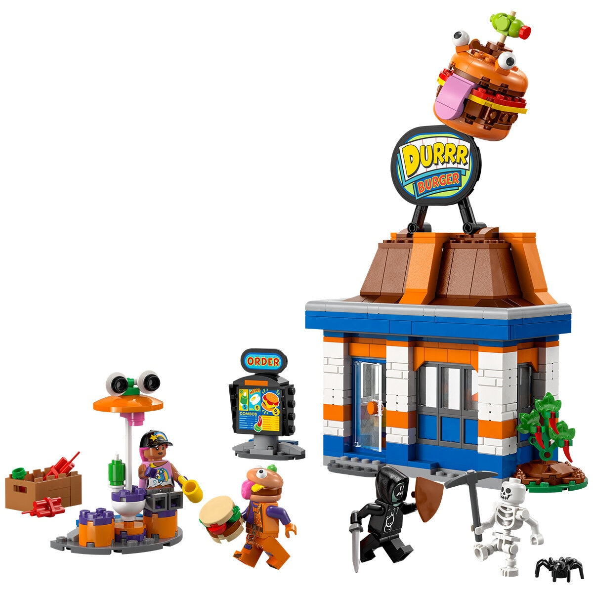 LEGO Fortnite Durrr Burger Restaurant 77076 Building Set with 546 Pieces, Modular Design, Customizable Features, and Exclusive Beef Boss Outfit