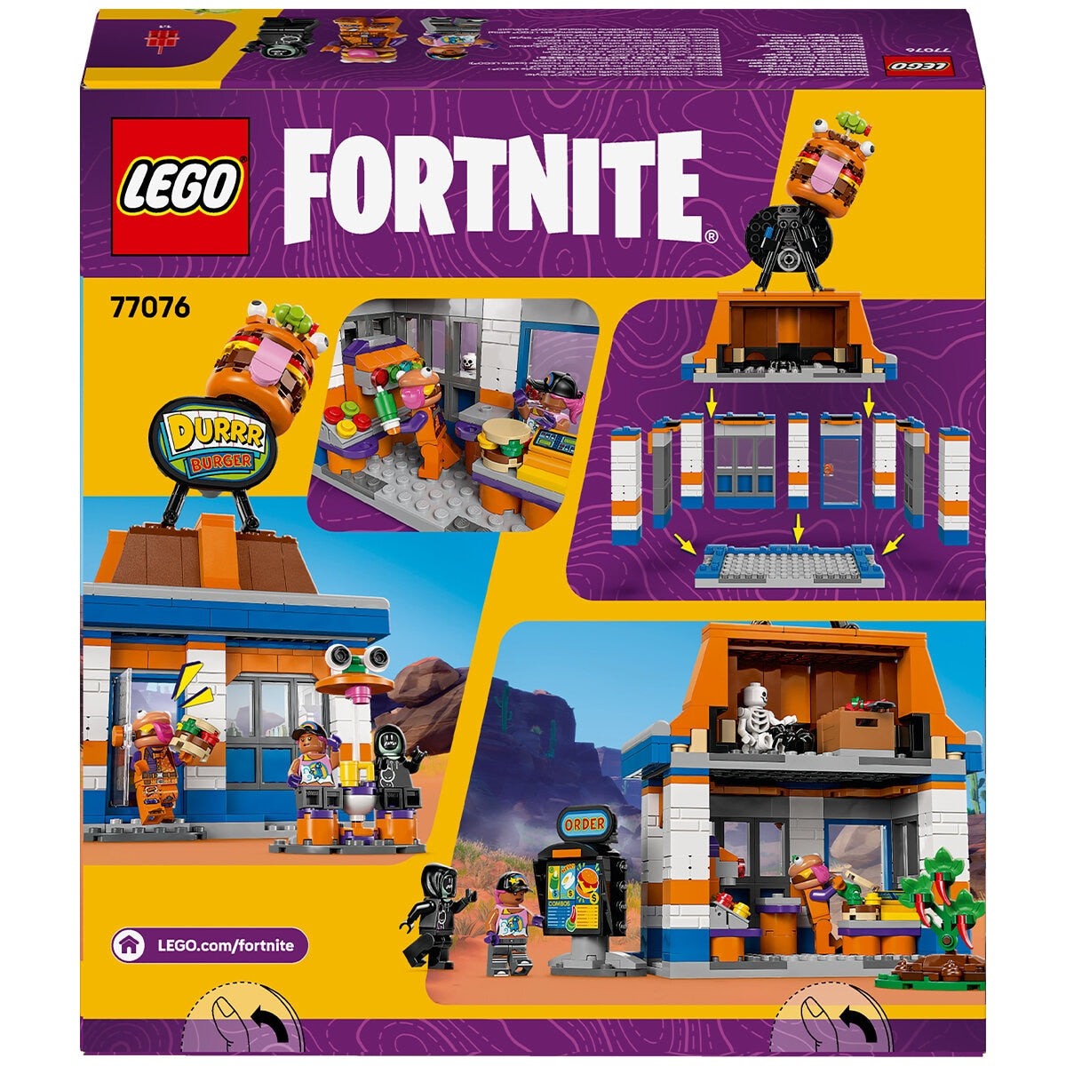 LEGO Fortnite Durrr Burger Restaurant 77076 Building Set with 546 Pieces, Modular Design, Customizable Features, and Exclusive Beef Boss Outfit