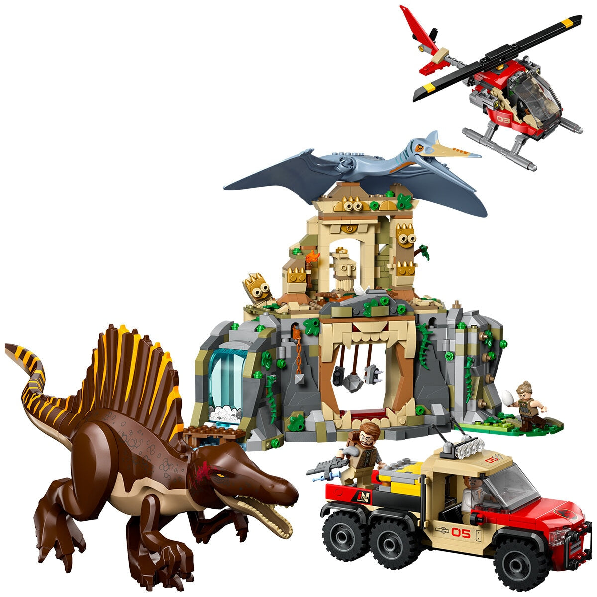 LEGO Jurassic World Spinosaurus And Quetzalcoatlus Air Mission 76976 Dinosaur Toy Set with 984 Pieces - SuperSaverAU - view 2