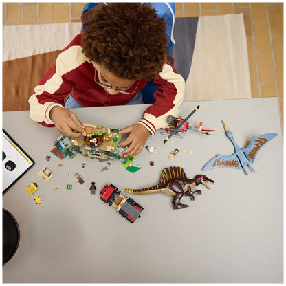 LEGO Jurassic World Spinosaurus And Quetzalcoatlus Air Mission 76976 Dinosaur Toy Set with 984 Pieces