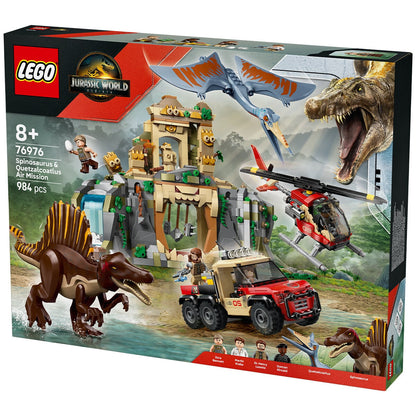 LEGO Jurassic World Spinosaurus And Quetzalcoatlus Air Mission 76976 Dinosaur Toy Set with 984 Pieces