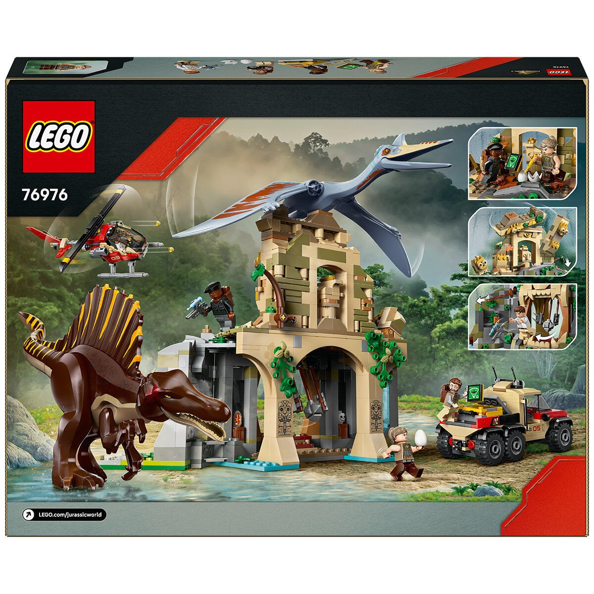 LEGO Jurassic World Spinosaurus And Quetzalcoatlus Air Mission 76976 Dinosaur Toy Set with 984 Pieces