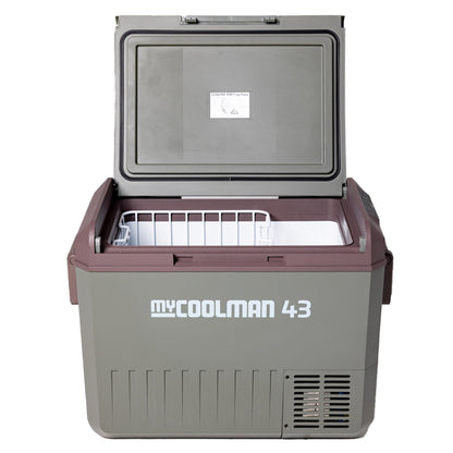 myCOOLMAN 43L Recreational Single Zone Fridge with Bluetooth Control, Turbo Mode, Dual Coloured Lighting, and 12/24V Compatibility