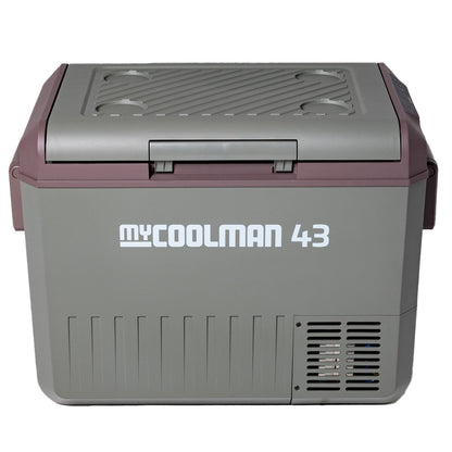 myCOOLMAN 43L Recreational Single Zone Fridge with Bluetooth Control, Turbo Mode, Dual Coloured Lighting, and 12/24V Compatibility