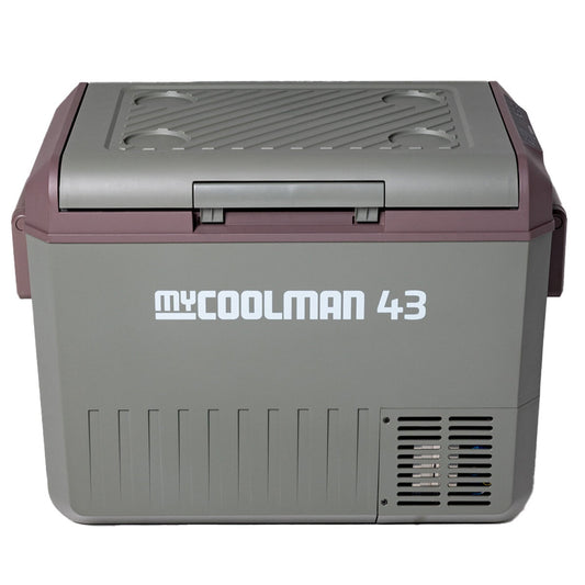 myCOOLMAN 43L Recreational Single Zone Fridge with Bluetooth Control, Turbo Mode, Dual Coloured Lighting, and 12/24V Compatibility
