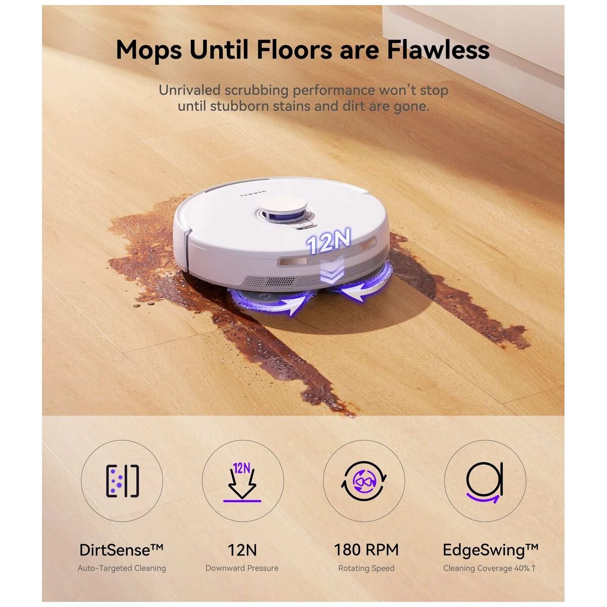 Narwal Freo X Ultra Robot Vacuum Mop - 8,200Pa Suction - AI DirtSense - Self-Empty Station - YJCC015
