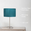 Verve Design Kiama Candlestick Table Lamp Base AM1561, 1.5m Cord B22, Stainless Steel Finish