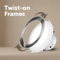Deta 90mm Twist On Downlight Frames, Brushed Nickel, 2 Pack, Indoor DET001