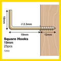 Everhang Square Hook - 19mm - Brass Plated - 25 Pack - SuperSaverAU - view 4