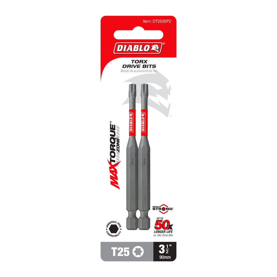 Diablo 3-1/2" #25 Torx Drive Power Bit 2 Pack