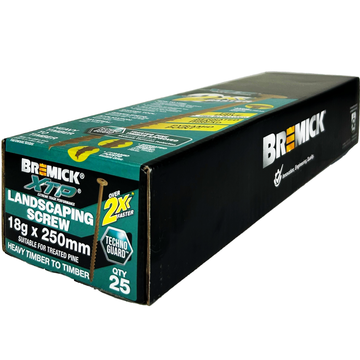 Bremick Xtp Landscape Screw 18g x 250mm - 25 Pack - T40 Drive - Corrosion Resistant - SuperSaverAU - view 2