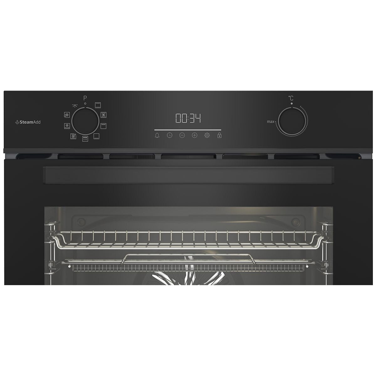 Beko 60cm Built-In Oven - Airfry, SteamAdd, Pyrolytic Cleaning, 85L, Dark Stainless Steel - BBO6851PDX1