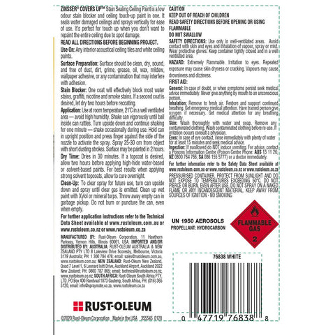 Zinsser Covers Up Stain Sealing Ceiling Paint - 369g - Oil Based - Low Odour - SuperSaverAU - view 2