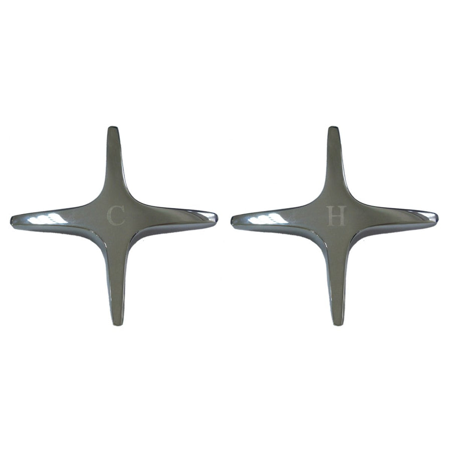 Shaw Mason Chrome Cross Style Star Tap Handles - 73mm Brass - Elegant - SuperSaverAU - view 1