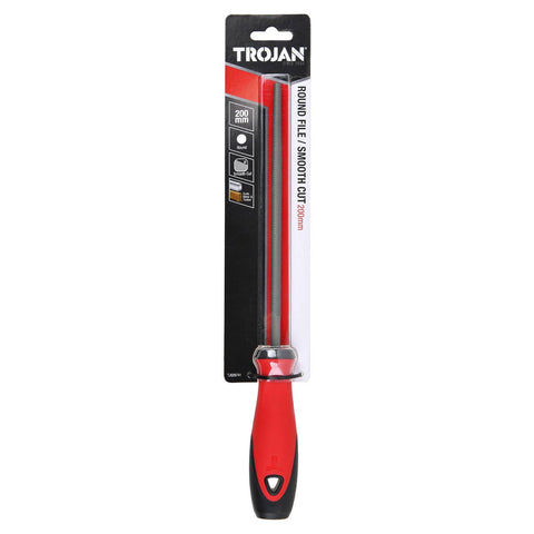 Trojan 200mm Single Cut Round File - Precision Shaping Tool - Lightweight - SuperSaverAU - view 1