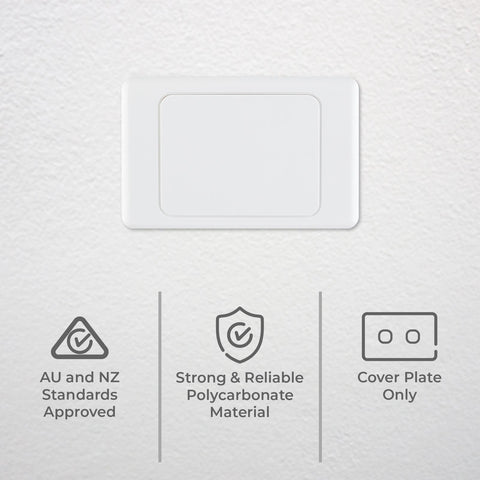 DETA Blank Wall Cover Plate - White Polycarbonate Standard Mounting