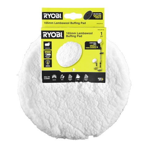 Ryobi 165mm Lambswool Buffing Pad - Soft Fibres - Scratch-Free Polishing - SuperSaverAU - view 2