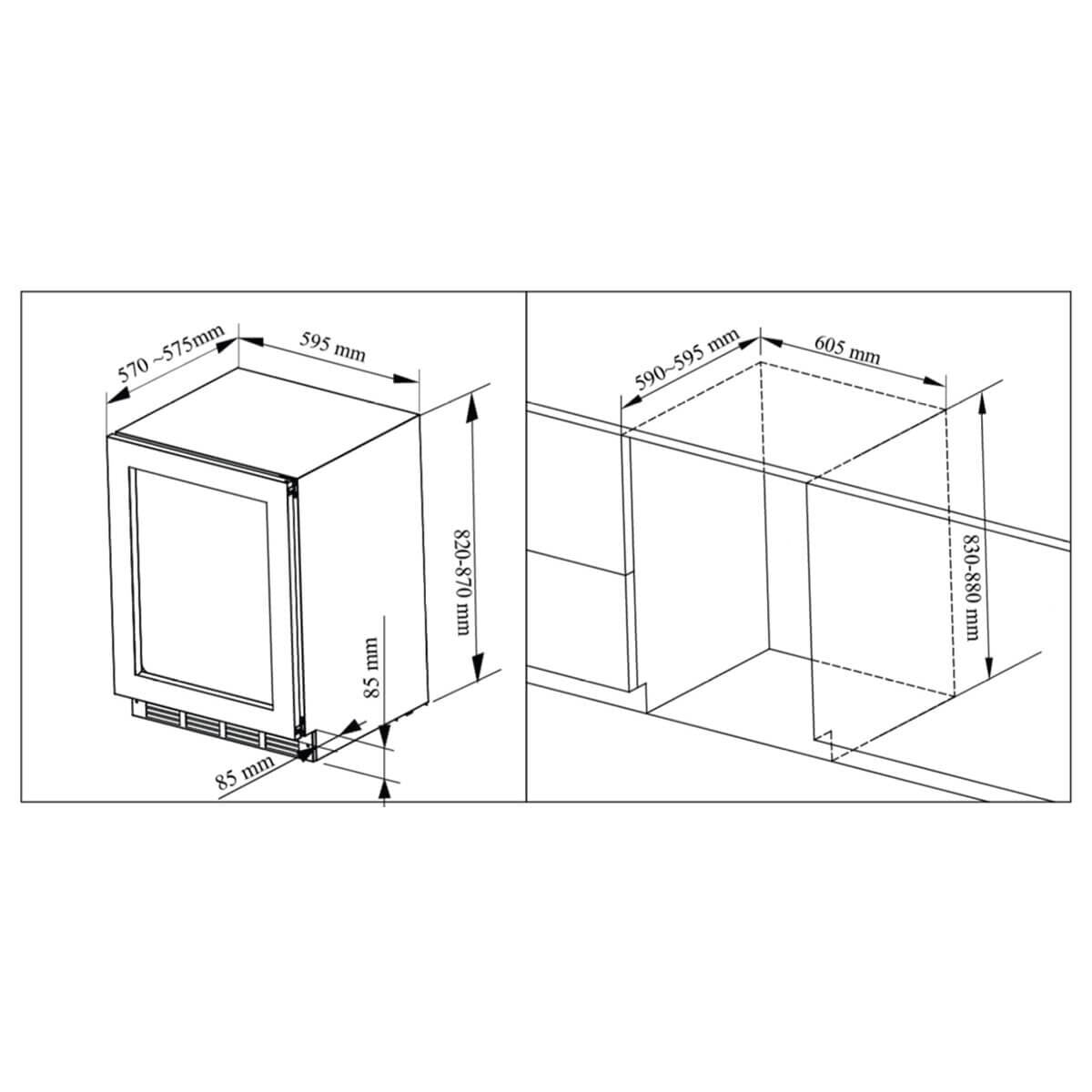 Artusi 127L dual zone outdoor beverage chiller - beech wood shelves, inverter compressor - AOFDZ127X
