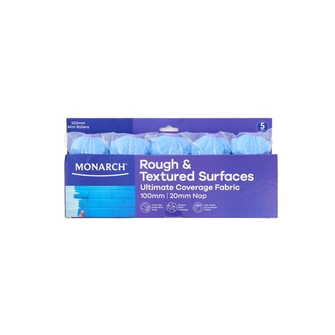 Monarch 100 Mini Rollers 5 Pack - 20mm Nap - Rough & Textured Surfaces - Purple - SuperSaverAU - view 1
