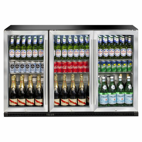 Artusi 307L Outdoor Beverage Centre - Three Doors, Six Shelves, UV-Safe Stainless Steel, Lockable - AOF3S