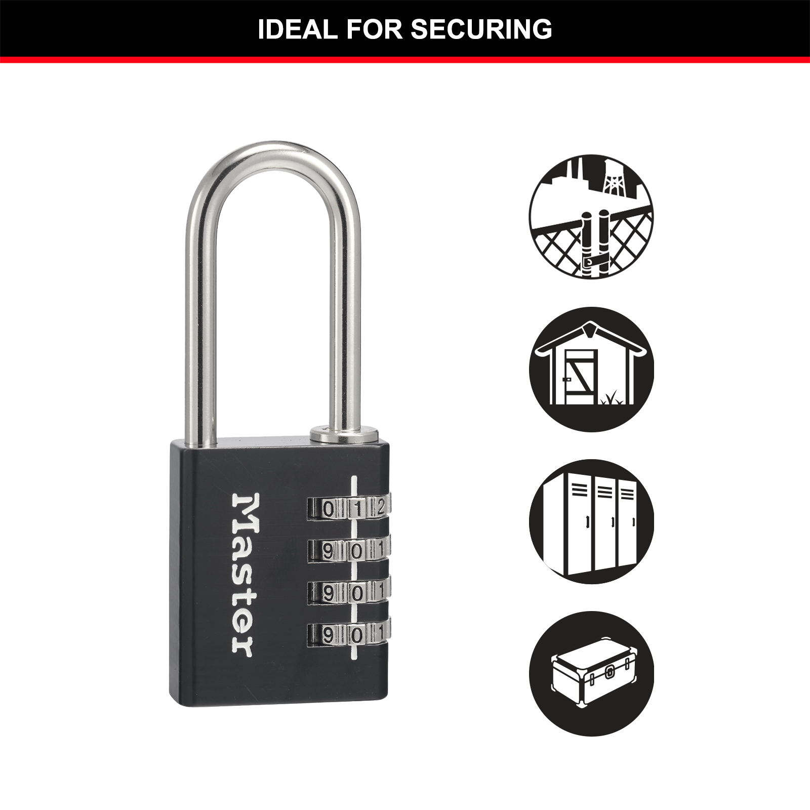 Master Lock 51mm Shackle Combination Padlock Solid Aluminium Brass Steel