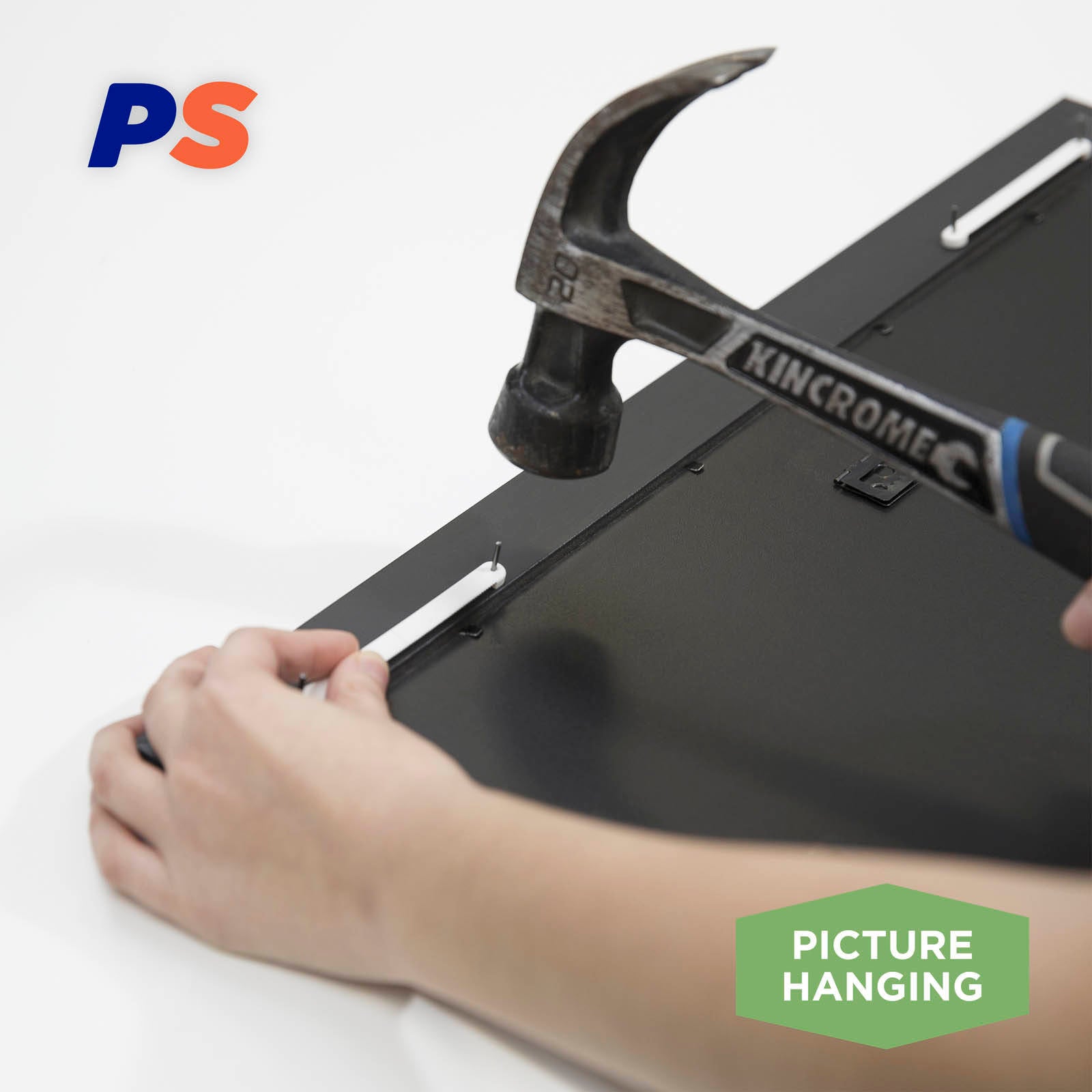 Permastik Adjustable Picture Hook 2 Pack - White Self Adhesive, No Drilling
