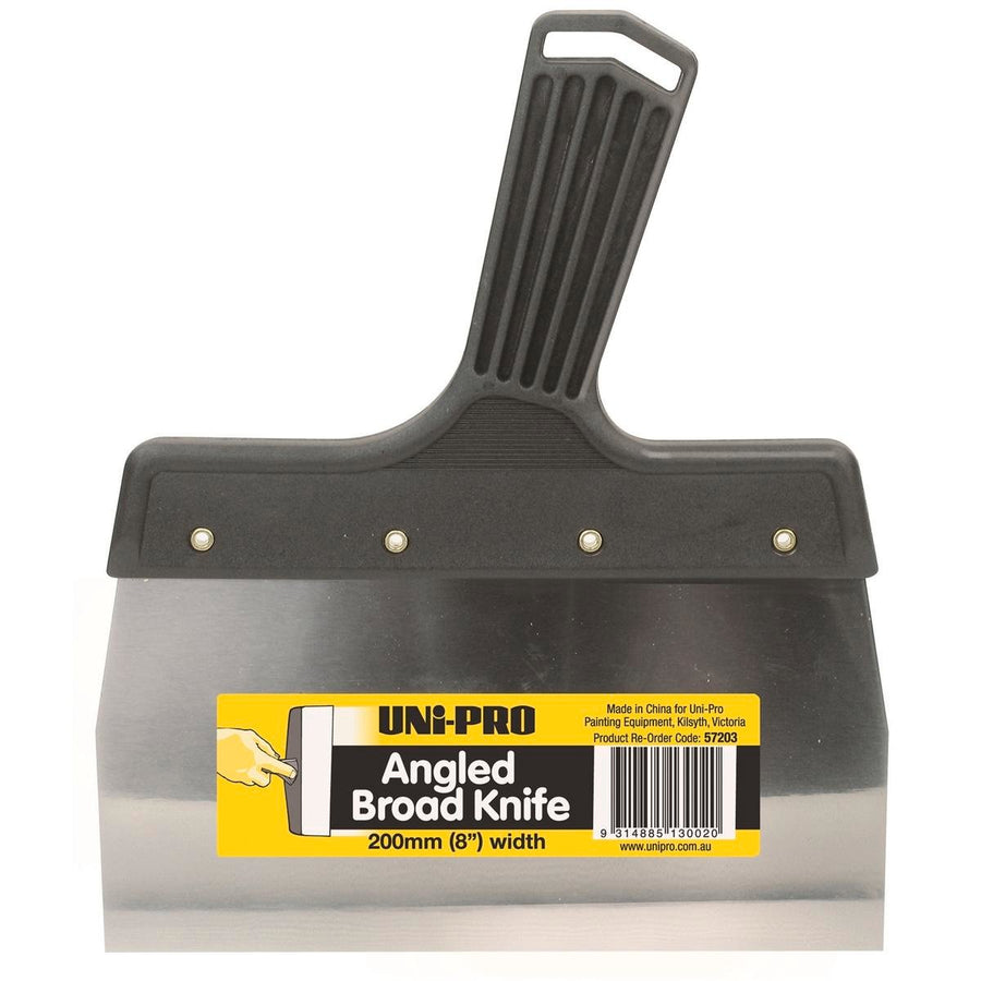 UNi-PRO Angled Broad Knife - 200mm - Steel - Plastering Use - SuperSaverAU - view 1