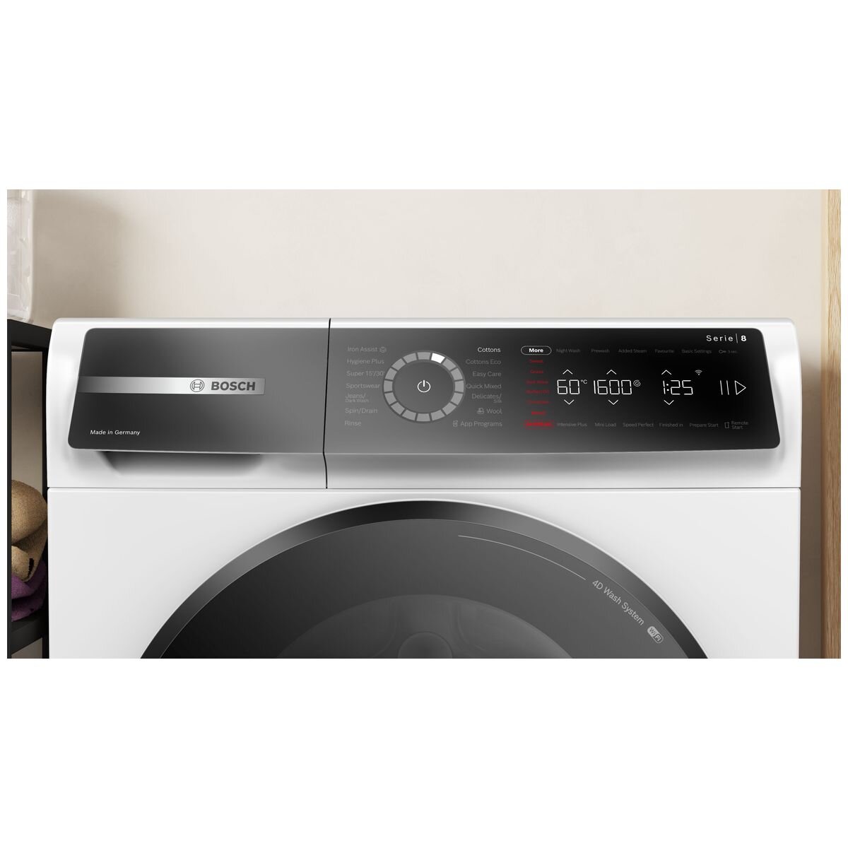 Bosch 10kg Series 8 Front Load Washing Machine - 1600rpm Spin, 5 Star Energy, Home Connect - WGB25601AU