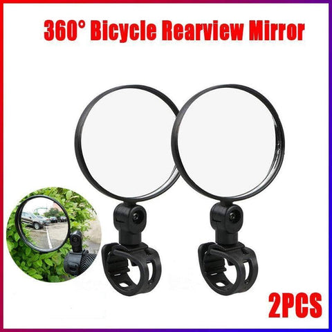 360 Degree Bicycle Rear View Mirrors, Pack of 2, 8cm Lens