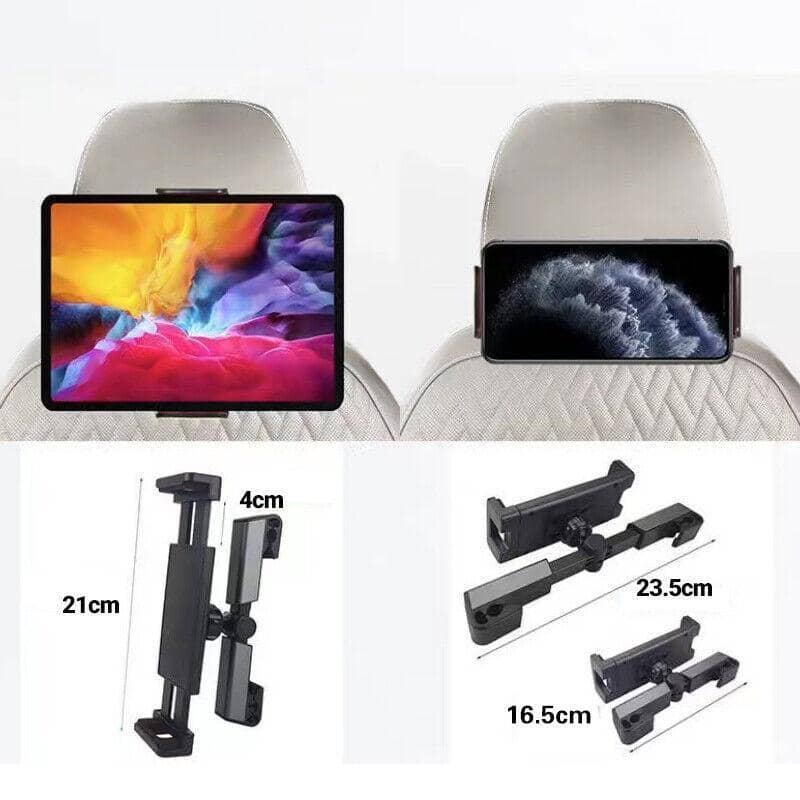 360 Degree Car Headrest Tablet Holder Mount Fits 4.7 to 12.9 in (12 to 33 cm) - Black - view 3