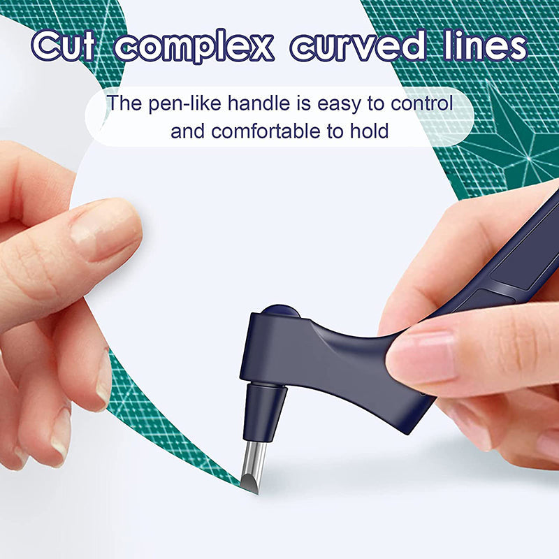 360-Degree Rotating Craft Cutting Tool with 30° Stainless Steel Blade - Green - view 12