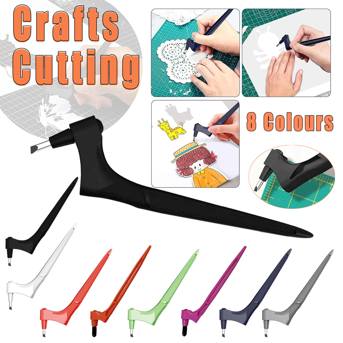360-Degree Rotating Craft Cutting Tool with 30° Stainless Steel Blade - Green - view 16
