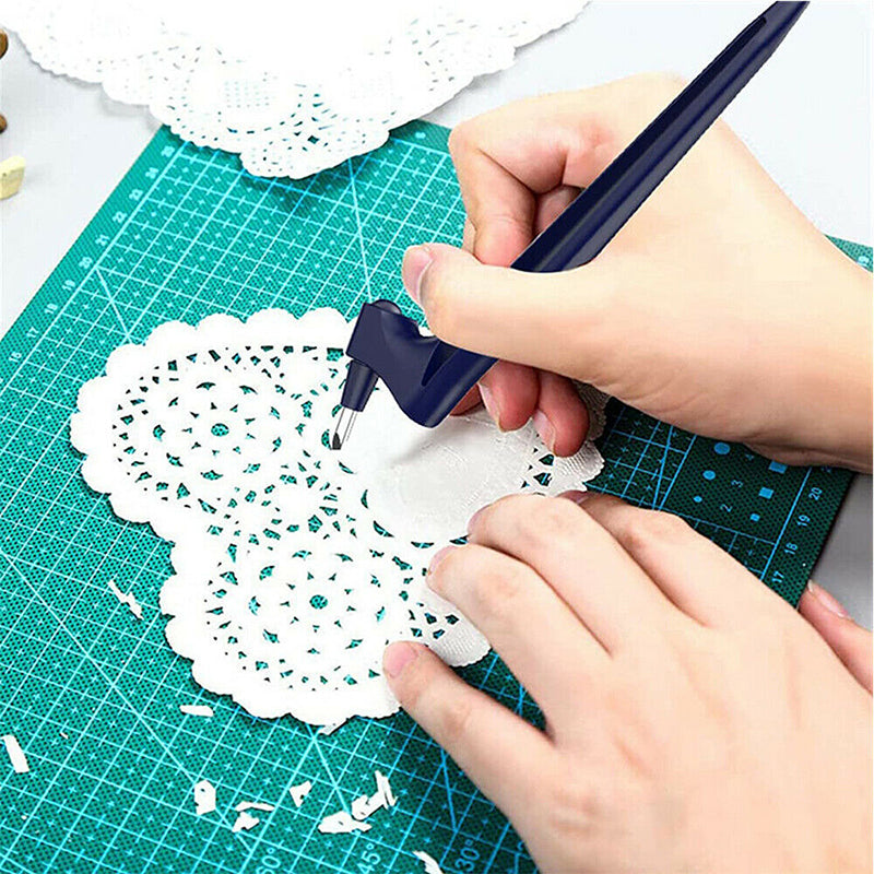360-Degree Rotating Craft Cutting Tool with 30° Stainless Steel Blade - White - view 11