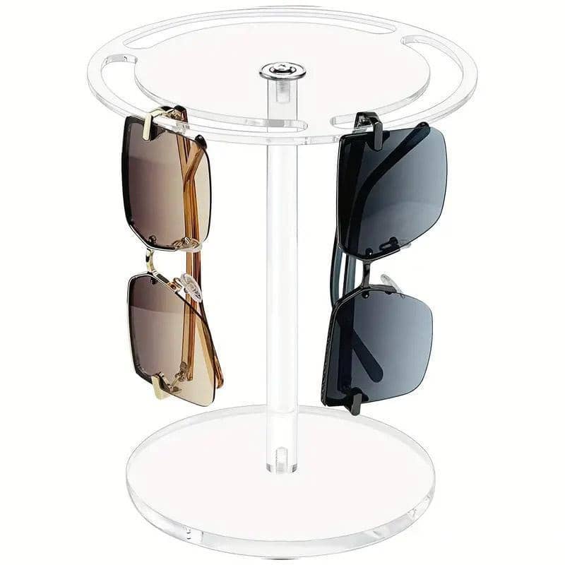 360 Degree Rotating Eyeglasses Display Stand, Clear Acrylic Desktop Holder - 1 Layer