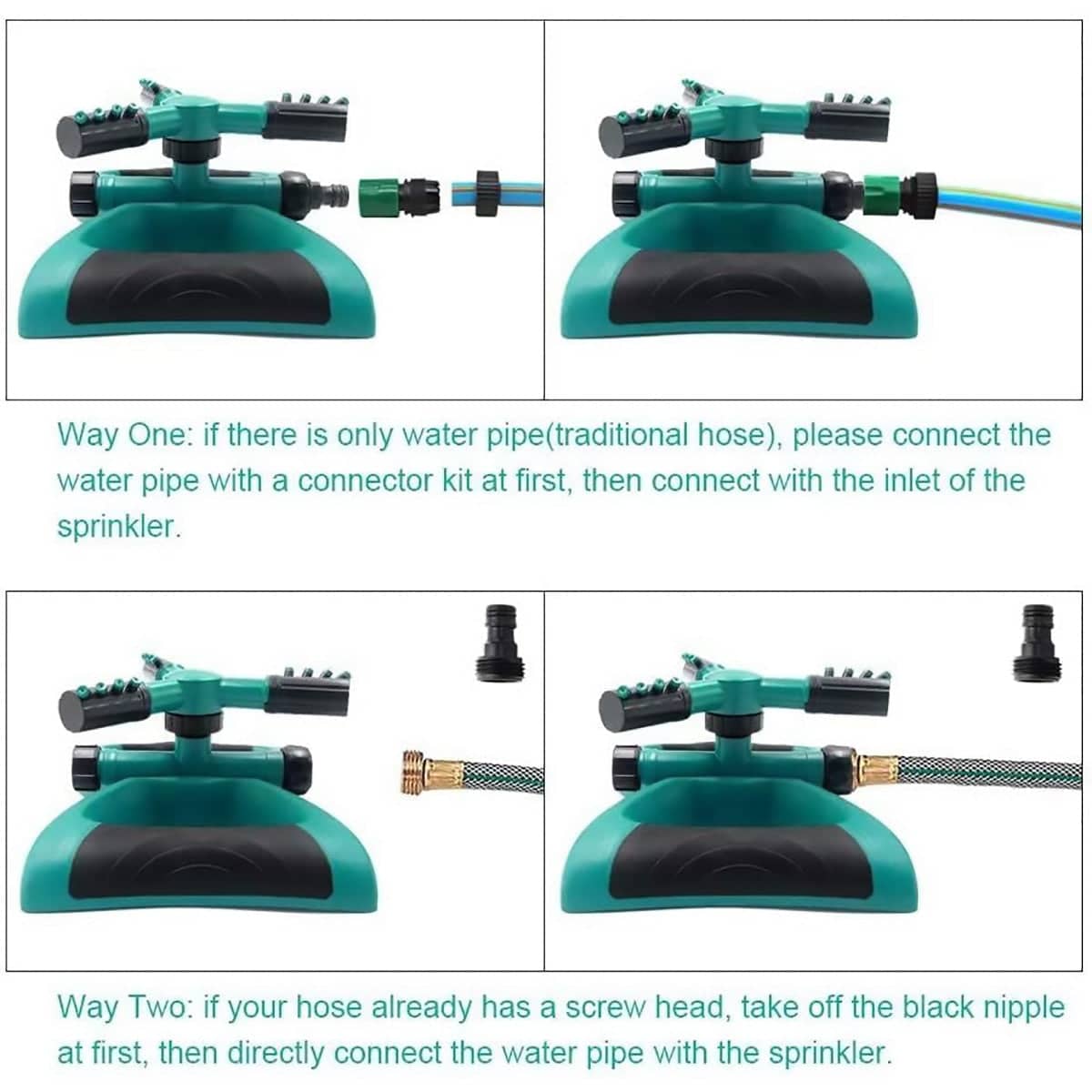 360 Degree Rotating Garden Sprinkler with 12 Nozzles for Lawns and Gardens - view 4