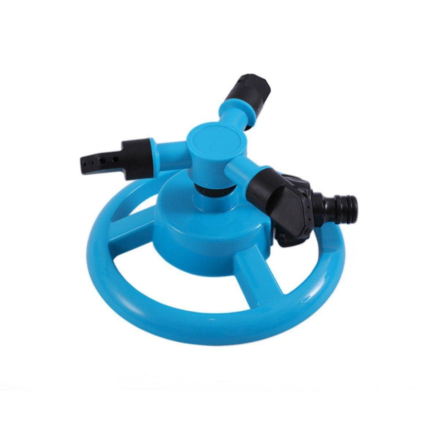 360 Degree Rotating Garden Sprinkler with Three Spray Arms - Blue