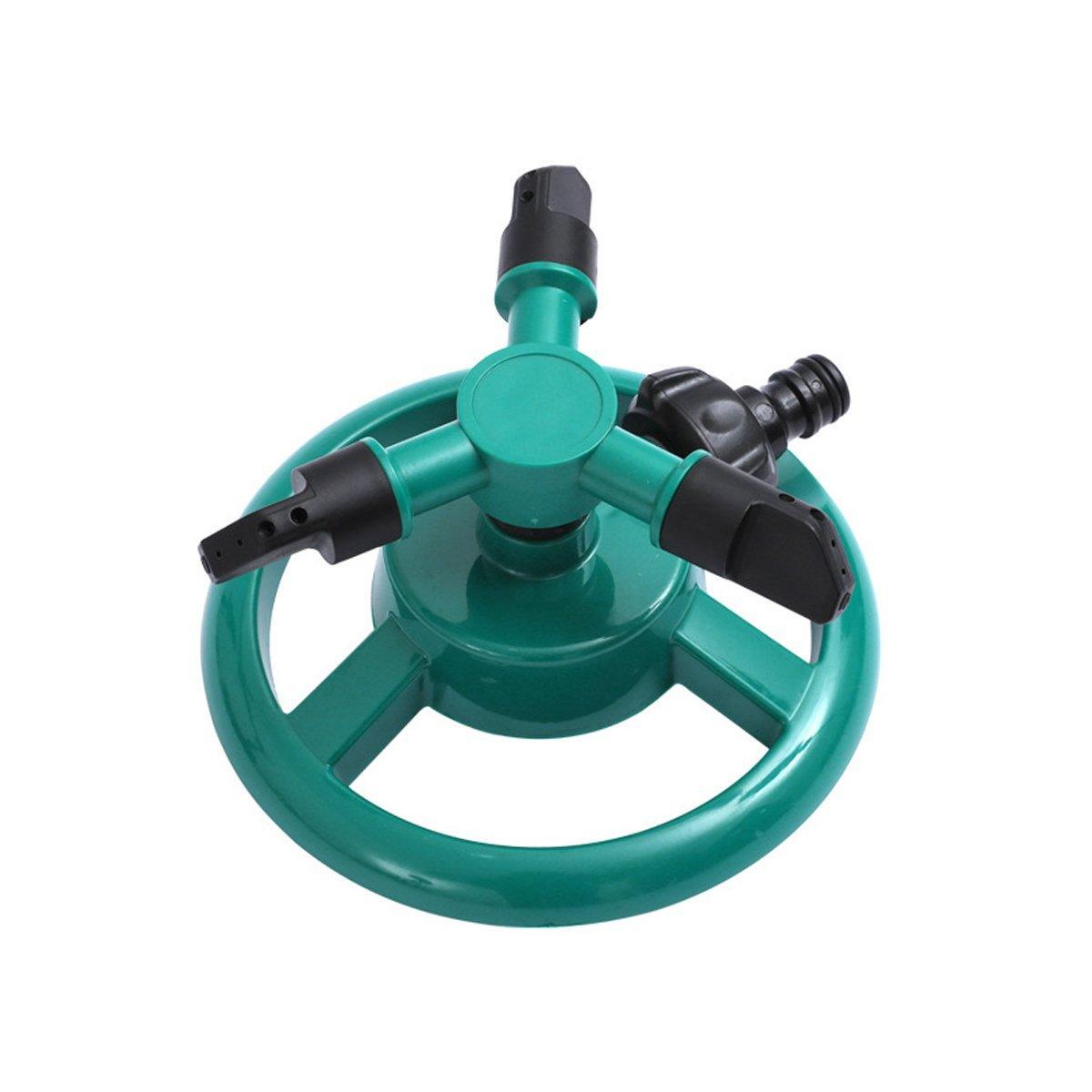 360 Degree Rotating Garden Sprinkler with Three Spray Arms - Green