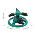 360 Degree Rotating Garden Sprinkler with Three Spray Arms - Green - view 4